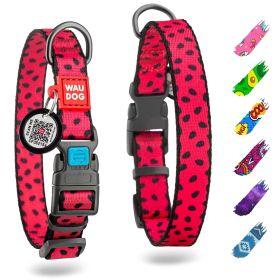 Nylon Dog Collar Adjustable Collar for Large Small Medium Dogs 12-19 inch Neck x 1 inch Wide Breakaway Collars with Durable Plastic Buckle Waterm